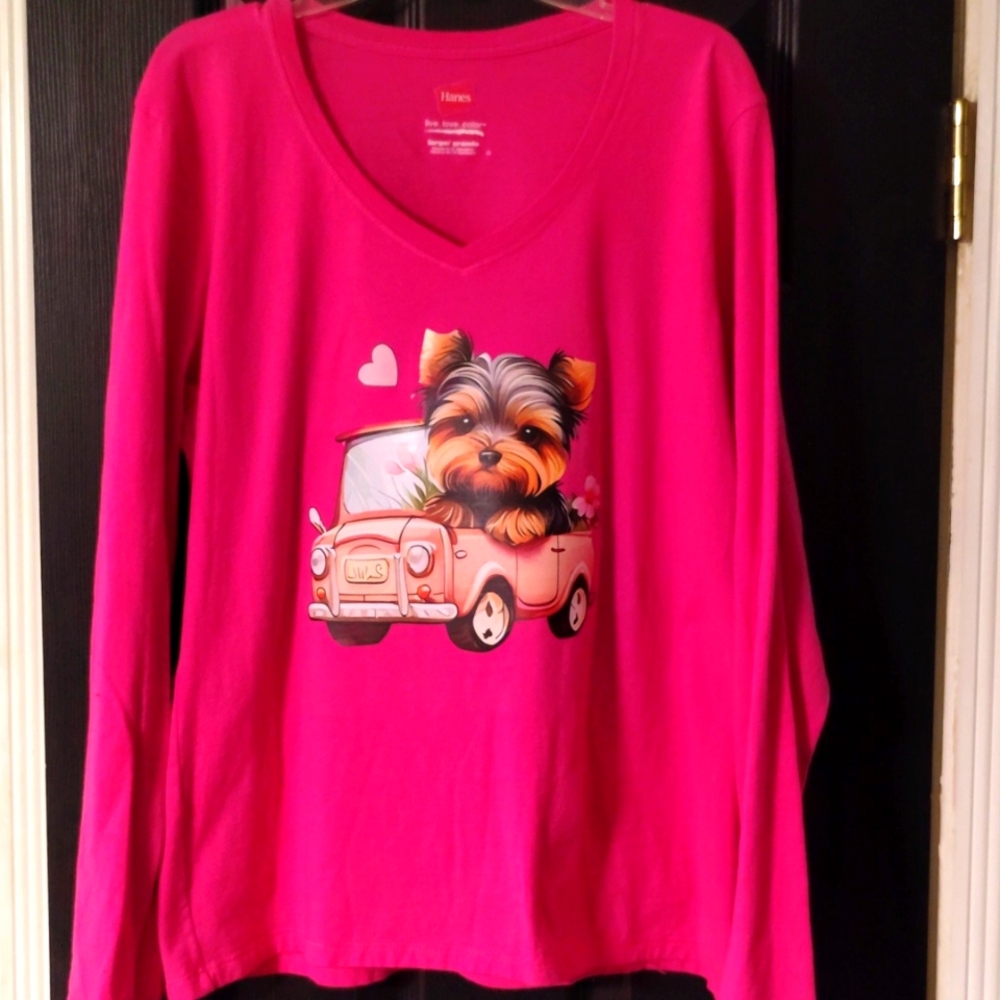 VALENTINE'S DAY DOG HOT PINK SIZE L SHIRT